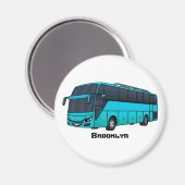 Aimant Illustration d'un autobus à passagers moderne (Recto/Verso)