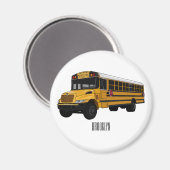 Aimant Illustration d'un autobus scolaire (Recto/Verso)