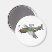 Aimant Illustration d'un avion militaire (Recto/Verso)