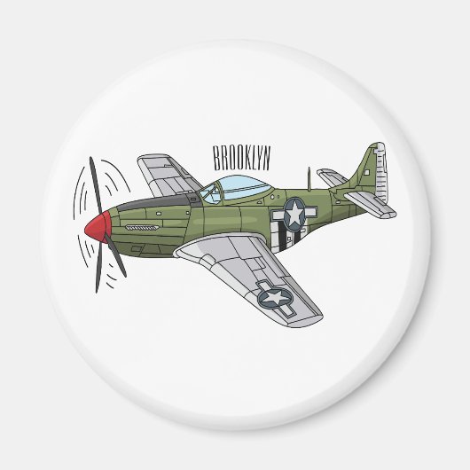 Aimant Illustration d'un avion militaire (Devant)