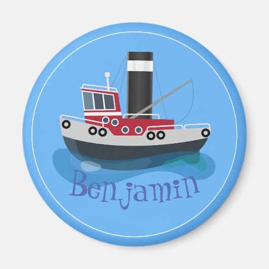 Aimant Illustration d'un bateau à chalutier mignon (Devant)