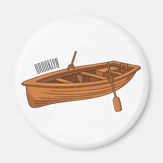 Aimant Illustration d'un bateau à roues (Devant)