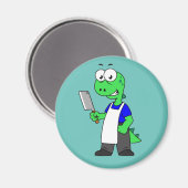 Aimant Illustration D'Un Boucher Rex Tyrannosaurus. (Recto/Verso)