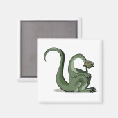 Aimant Illustration D'Un Brontosaurus Caricaturé Qui Pens (Recto/Verso)