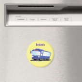 Aimant Illustration d'un bus moderne bleu mignon (In Situ (Lave-vaisselle))