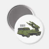 Aimant Illustration d'un camion de missiles militaires (Recto/Verso)