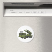 Aimant Illustration d'un camion de missiles militaires (In Situ (Lave-vaisselle))