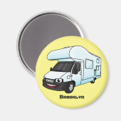Aimant Illustration d'un campervan heureux (Recto/Verso)