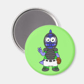 Aimant Illustration D'Un Capteur De Baseball Parasaurolop (Recto/Verso)