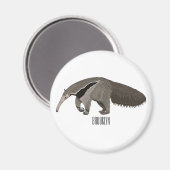 Aimant Illustration d'un dessin animé d'Anteater (Recto/Verso)