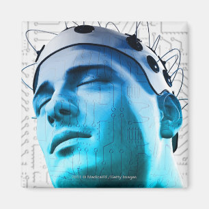 Aimant Illustration d'un homme utilisant un casquette des