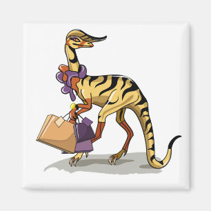 Aimant Illustration D'Un Iguanodon Avec Sacs Commerciaux.