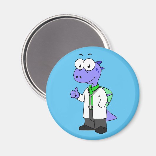 Aimant Illustration D'Un Médecin Spinosaure. (Recto/Verso)