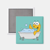 Aimant Illustration D'Un Monstre De Loch Ness De Bain. (Recto/Verso)