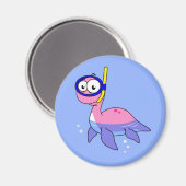 Aimant Illustration D'Un Monstre De Loch Ness De Snorkeli (Recto/Verso)