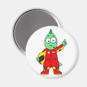 Aimant Illustration D'Un Pilote De Voiture De Course Allo (Recto/Verso)