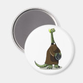 Aimant Illustration D'Un Plateosaure Habillé Comme Prêtre (Recto/Verso)