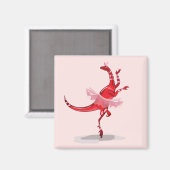 Aimant Illustration D'Un Raptor Danseur Ballerina. (Recto/Verso)