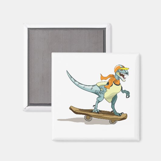 Aimant Illustration D'Un Raptor Skateboard. (Recto/Verso)