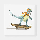 Aimant Illustration D'Un Raptor Skateboard. (Devant)