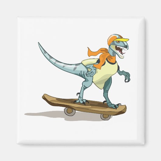 Aimant Illustration D'Un Raptor Skateboard. (Devant)