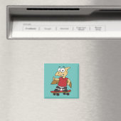 Aimant Illustration D'Un Skateboard De Ptérosaure. (In Situ (Lave-vaisselle))