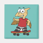 Aimant Illustration D'Un Skateboard De Ptérosaure. (Devant)
