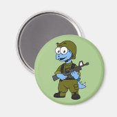 Aimant Illustration D'Un Soldat De Stegosaurus. (Recto/Verso)