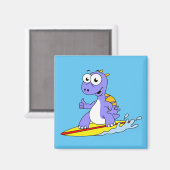 Aimant Illustration D'Un Spinosaure De Surf. (Recto/Verso)