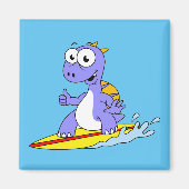 Aimant Illustration D'Un Spinosaure De Surf. (Devant)