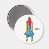Aimant Illustration d'un vaisseau de fusées (Recto/Verso)