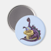 Aimant Illustration D'Un Vendeur Fortune Plateosaurus. (Recto/Verso)