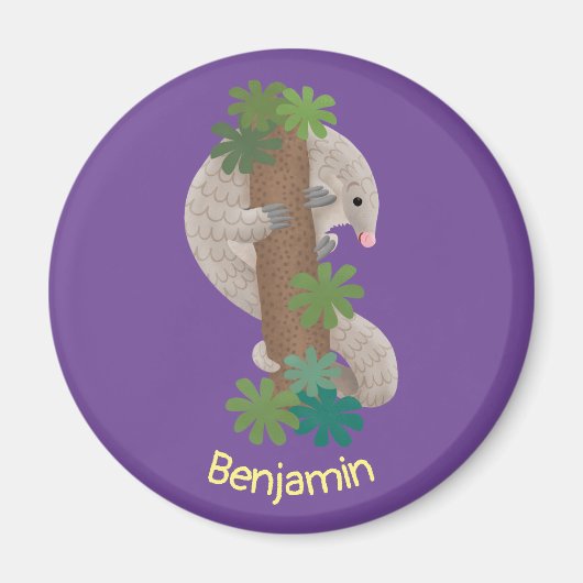 Aimant Illustration d'une anteure de pangolin mignonne (Devant)