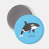 Aimant Illustration d'une baleine tueuse (Recto/Verso)
