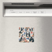 Aimant Illustration d'une bordure Vintage mignonne (In Situ (Lave-vaisselle))
