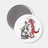 Aimant Illustration D'Une Cuisine De Chef Tyrannosaurus R (Recto/Verso)