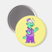 Aimant Illustration D'Une Infirmière Stegosaurus. (Recto/Verso)