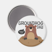 Aimant Illustration d'une journée de marmotte (Recto/Verso)