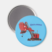 Aimant Illustration d'une pelle à vapeur rouge mou (Recto/Verso)