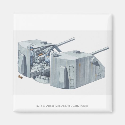 Aimant Illustration d'une tourelle d'arme sur un navire d (Devant)