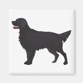Aimant Illustration Flat-Coated Retriever Dog Breed (Devant)