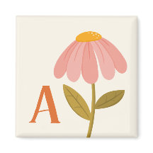 Illustration florale initiale monogramme dessinée 