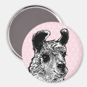 Aimant Illustration Llama tendance & Triangles (Recto/Verso)