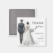 Aimant Illustration Mariée et Salle Faveurs mariage (Recto/Verso)