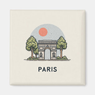 Aimant Illustration mignonne de Paris