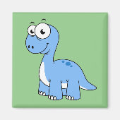 Aimant Illustration Mignonne D'Un Brontosaurus. (Devant)