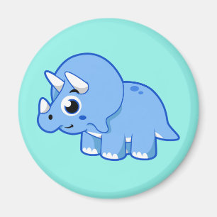 Aimant Illustration Mignonne D'Un Dinosaure Tricératops.