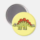 Aimant Illustration Mignonne D'Un Stegosaurus Dinosaure. (Recto/Verso)