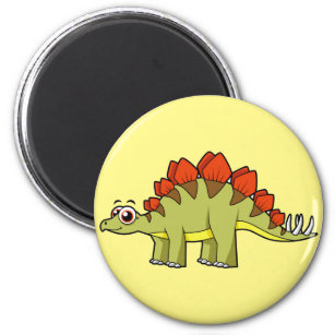 Aimant Illustration Mignonne D'Un Stegosaurus Dinosaure.