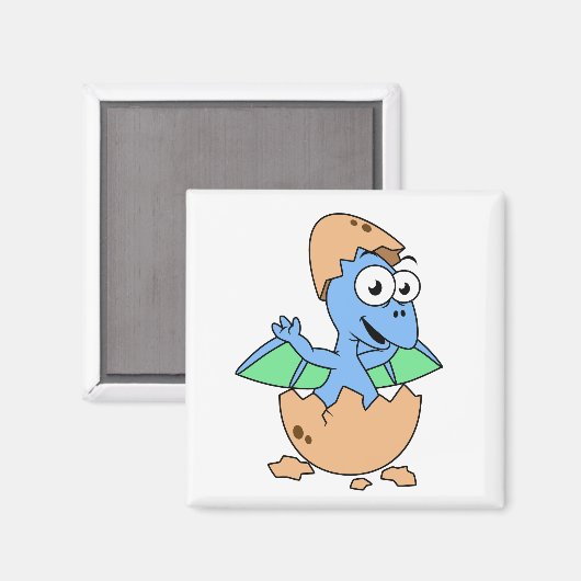 Aimant Illustration Mignonne D'Une Éclosion De Ptérodacty (Recto/Verso)